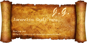 Janovics Gyöngy névjegykártya